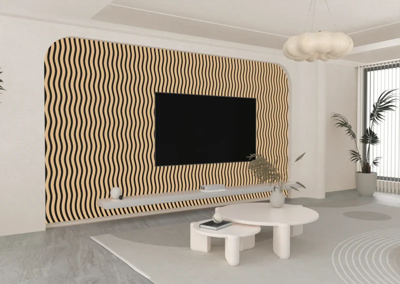 Wave acoustic panel color white oak example